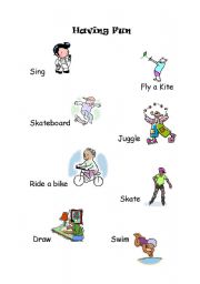 English worksheet: Having Fun for kids