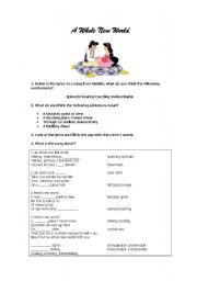 English Worksheet: Aladdin Song worksheet