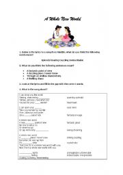 English worksheet: Aladdin Song worksheet