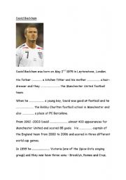 English Worksheet: David Beckham