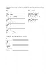 English worksheet: reporter game, personal details