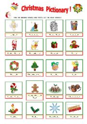 English Worksheet: MY  CHRISTMAS  PICTIONARY