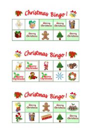 English Worksheet: MY  CHRISTMAS  BINGO