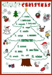 English Worksheet: Christmas matching