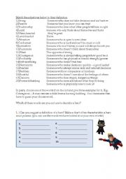 English worksheet: A real hero