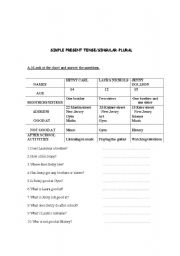 English worksheet: SIMPLE PRESEN TENSE