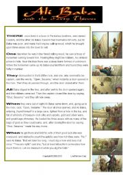 English Worksheet: Reading: Ali Baba and the 40 thieves (fairy tale)