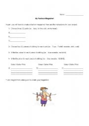 English Worksheet: Fashion magazine project