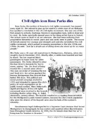 English Worksheet: Rosa Parks 