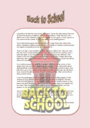 English Worksheet: Useful reading about school life