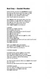 English Worksheet: Bad Day