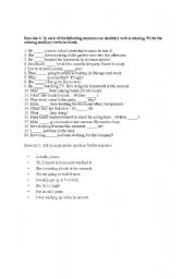 English worksheet: Auxiliary Verb &  Question Asking Exercise