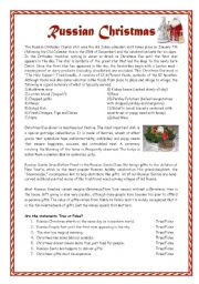 English Worksheet: Russian Christmas  with key