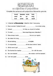 English Worksheet: gerunds