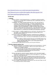 English worksheet: reading comprehension document