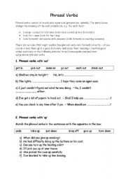 English worksheet: Phrasal Verbs exercises