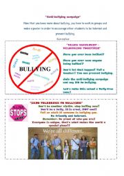 English Worksheet: Anti-bullying campaign