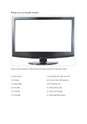 English Worksheet: Places on a computer screen