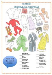 Clothes Worksheet