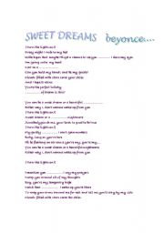 English worksheet: sweet dreams