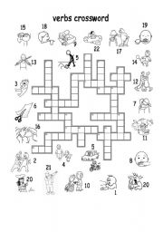 English Worksheet: verbs crossword