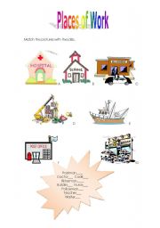 English worksheet: Places of work
