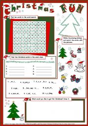 English Worksheet: Christmas Fun