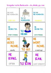 Irregular verbs - flash cards