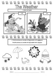English Worksheet: Weather Preschool