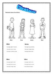 English Worksheet: clothes