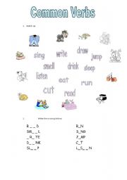 English worksheet: Common Verbs