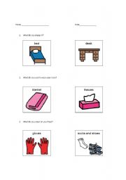 English Worksheet: Functions/Nouns 