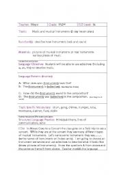 English Worksheet: Musical Instruments