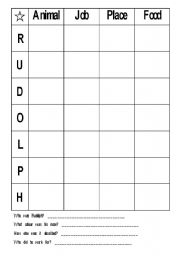 English Worksheet: Christmas Time Filler - Rudolph