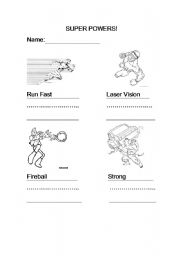 English worksheet: Super Powers 