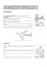 English Worksheet: Homestay English Immigration/Customs