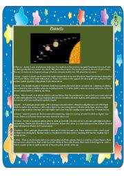 English Worksheet: Planets