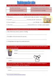 English Worksheet: Revision passive voice 
