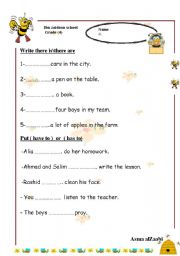 English worksheet: grammer there isarehas tohave to