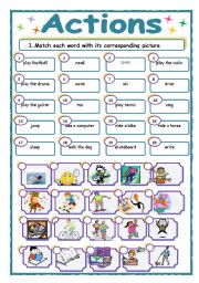 English Worksheet: Actions