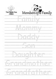 English worksheet: The Family Tree (Part 2) - Members of a Family