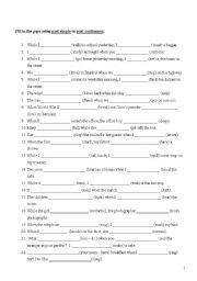 Past Simple Past Continuous Exercises Esl Worksheet By Arzubendo