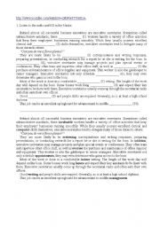 English Worksheet: Listening comprehension - Topic: work