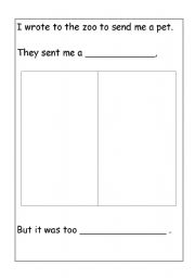 English worksheet: dear zoo letter