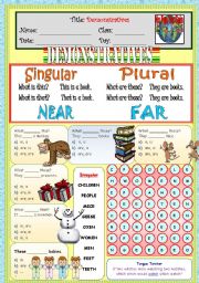 English Worksheet: Demonstrative (*2 pages, B&W included*)