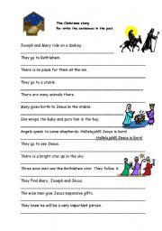 English Worksheet: Christmas story