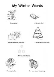 English Worksheet: My Winter Words