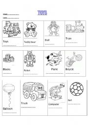 English Worksheet: toys