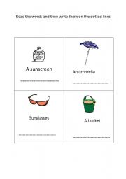 English Worksheet: Beach 