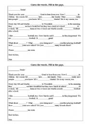 English Worksheet: an informal letter